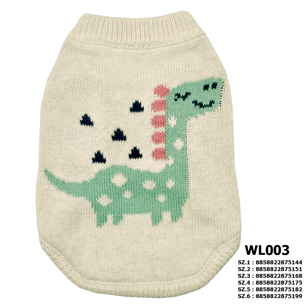 DOGWEAR เสื้อไหมพรม แขนกุด สําหรับสุนัข แมว และ สัตว์เลี้ยง แบรนด์ Butter รุ่น WL003