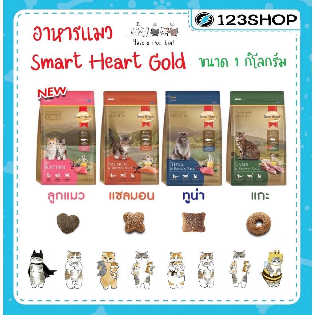 ใน livecode 30-40% แมว SmartHeart Gold สมาร์ทฮาร์ทโกลด์ ถุงทองแมว 1 kg