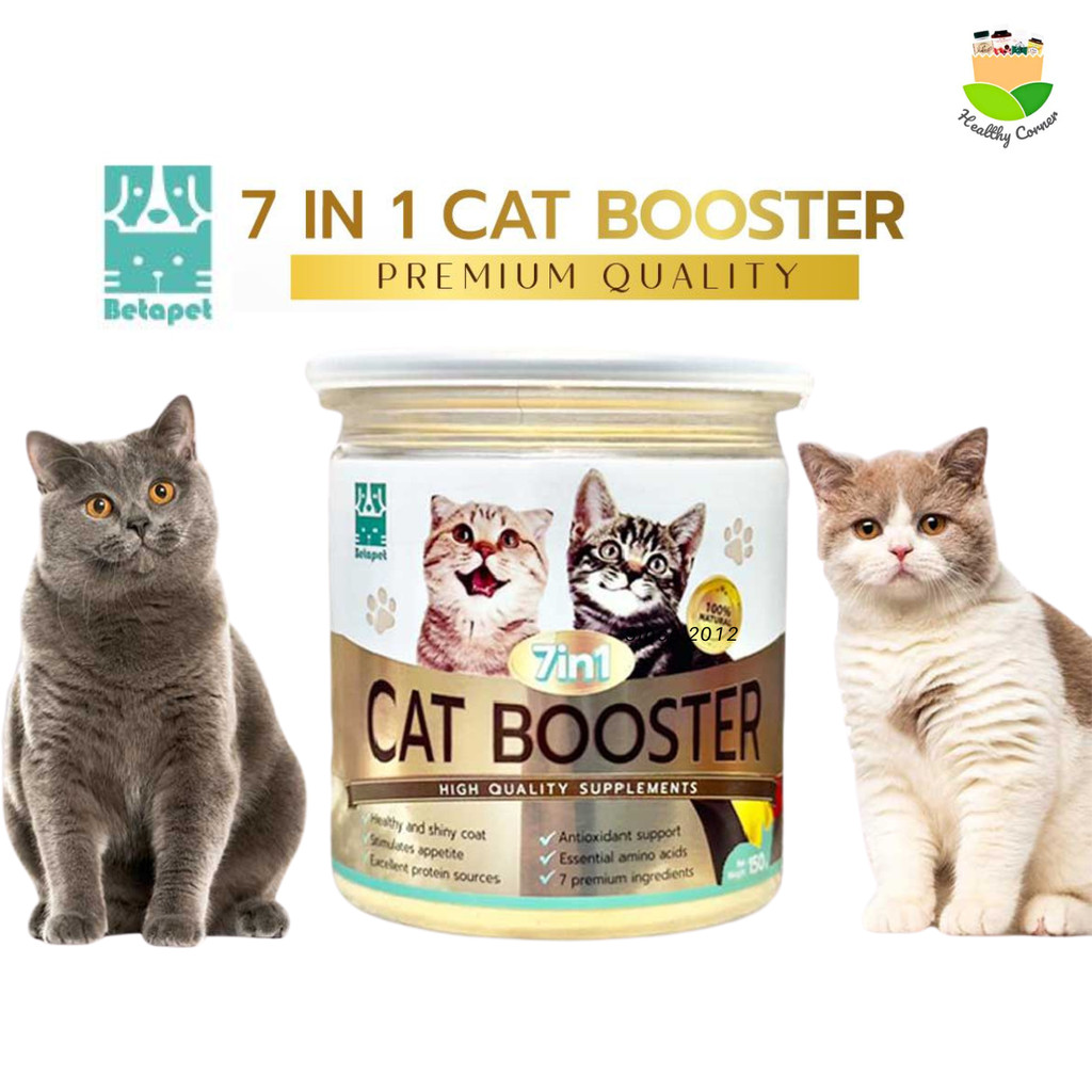 Betapet วิตามินแมว เพิ่มน้ําหนัก Cat Booster 7in1 ผงโรยอาหารแมว เสริมโปรตีน ลดขนร่วง 150 g