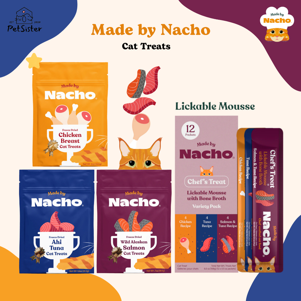 Made by Nacho Cat Treats ขนมแมวเกรดพรีเมี่ยม x Petsister