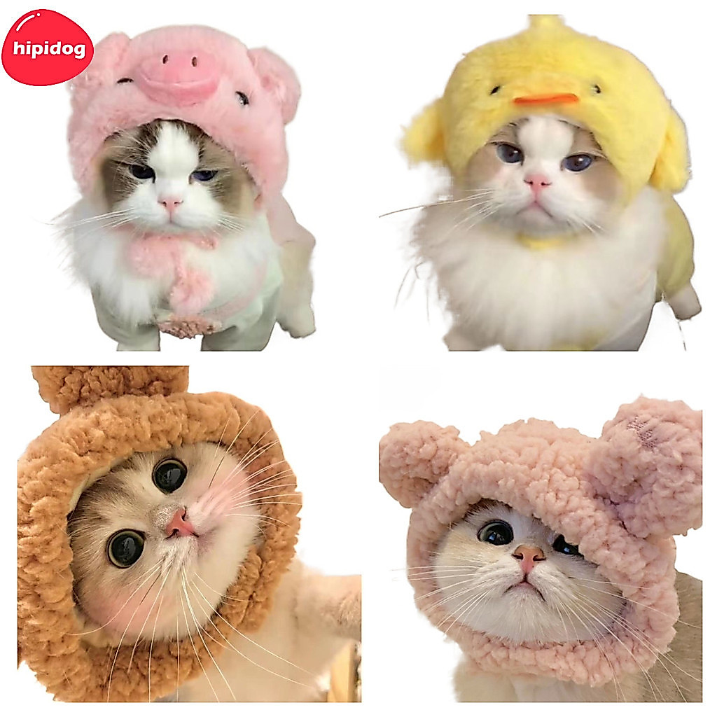 Hipidog】หมวกสัตว์เลี้ยง ลายแพนด้า หมี หมู ฮาโลวีน สําหรับสุนัข แมว