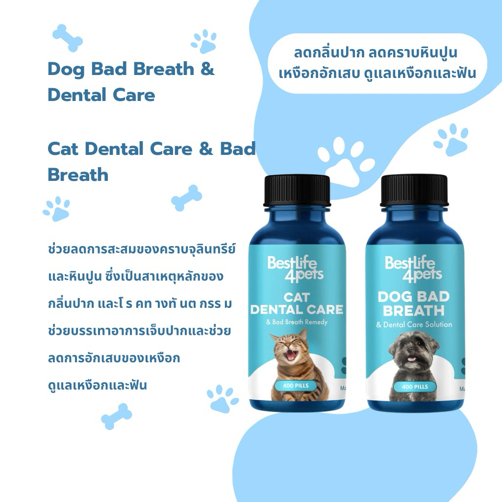 Dental Care ORAL HEALTH อาหารเสริม วิตามินสุนัข วิตามินแมว ดูแลช่องปาก Dog Bad Breath & Dental Care