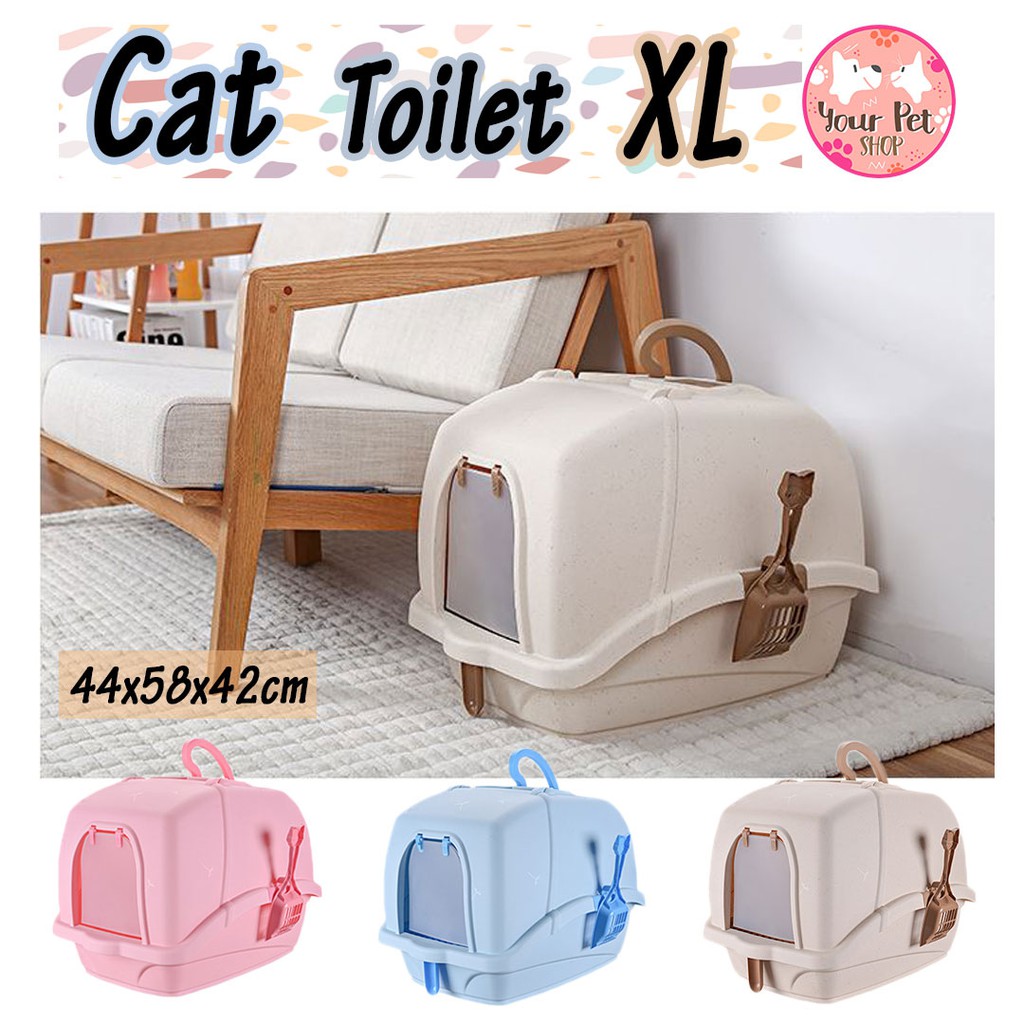 Aspet ห้องน้ําแมว Size XL แถมฟรีที่ตักทราย ขนาด 44x58x42 สก็อตติช โฟลด์ เปอร์เซีย สีสวาด ขาวมณี วิเชียรมาศ