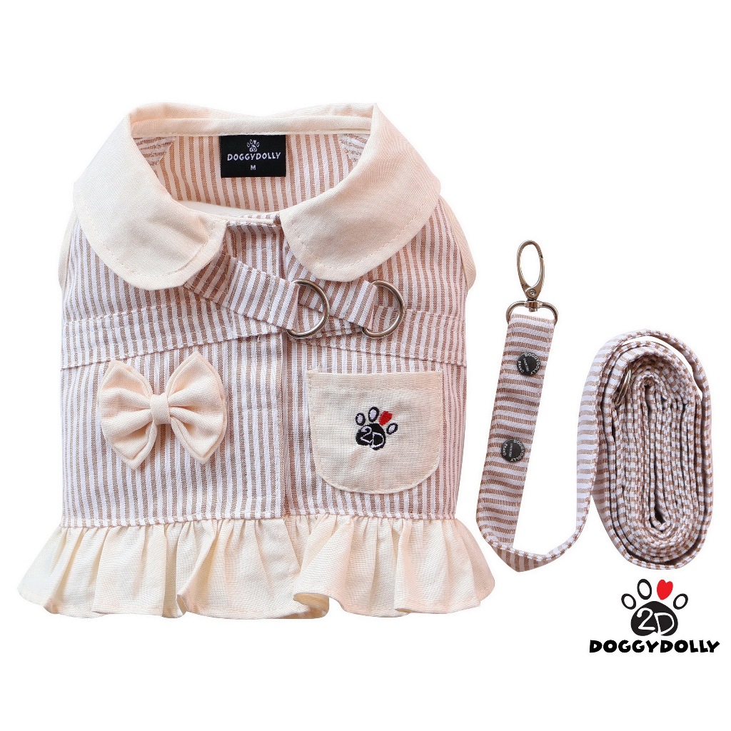 Pet cloths -Doggydolly เสื้อผ้าแฟชั่น สัตว์เลี้ยง ชุดหมาแมว สายจูง รัดอก Body-Harness ขนาดไซส์ 1-9 โล DCL183