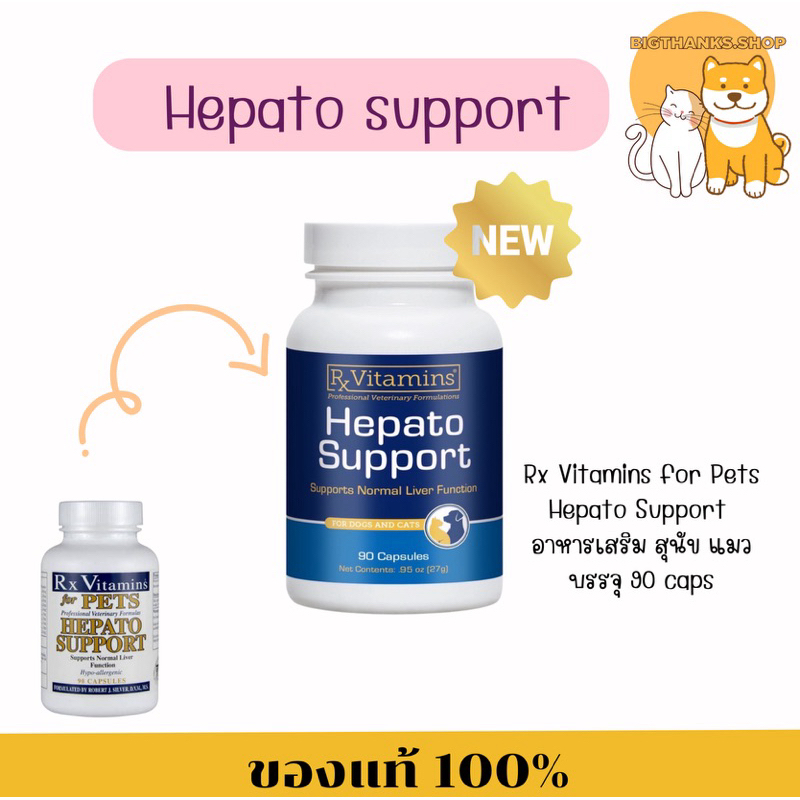 แบบเม็ด)) Hepato Support Dog Cat Exp.06/2027 อาหารเสริม สุนัข แมว บรรจุ 90 caps