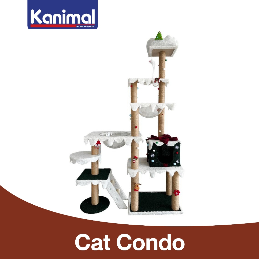 CT-53000] Kanimal Holiday Tree คอนโดแมว ของเล่นแมว สําหรับแมวทุกวัย ขนาด 110 x 40 x 172 ซม