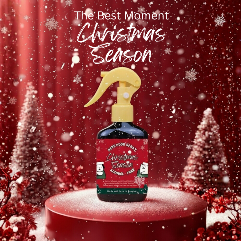 Whiffwhaf Christmas PetsOdorSpray 150 ml สเปรย์ดับกลิ่นสัตว์เลี้ยงกลิ่นคริสมาสต์ สูตรไม่มีแอลกอฮอล์ ดับกลิ่นทรายแมว กรง