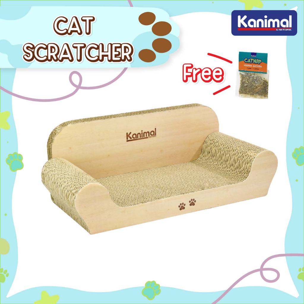 94425] Kanimal Cat Toy ของเล่นแมว ที่ลับเล็บ ที่ข่วนเล็บแมว รุ่นโซฟาจัมโบ้ ขนาด 55x27x20 ซม. แถมฟรี! Catnip