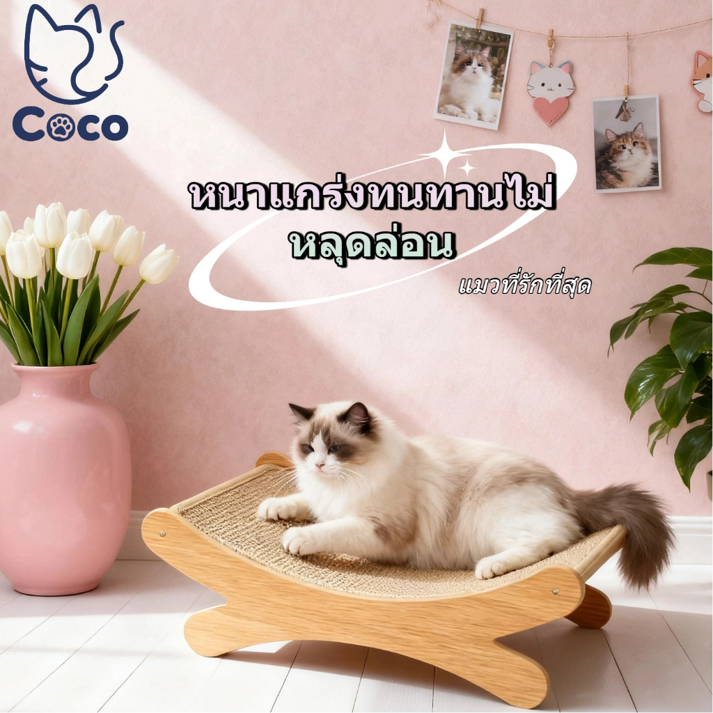 มีดโกนแมว - รังแมว 2-in-1 ที่ทนต่อการสึกหรอและรอยขีดข่วน, โซฟาแมว,ที่ลับเล็บแมว คอนโดแมว ของเล่นแมว, เตียงแมว