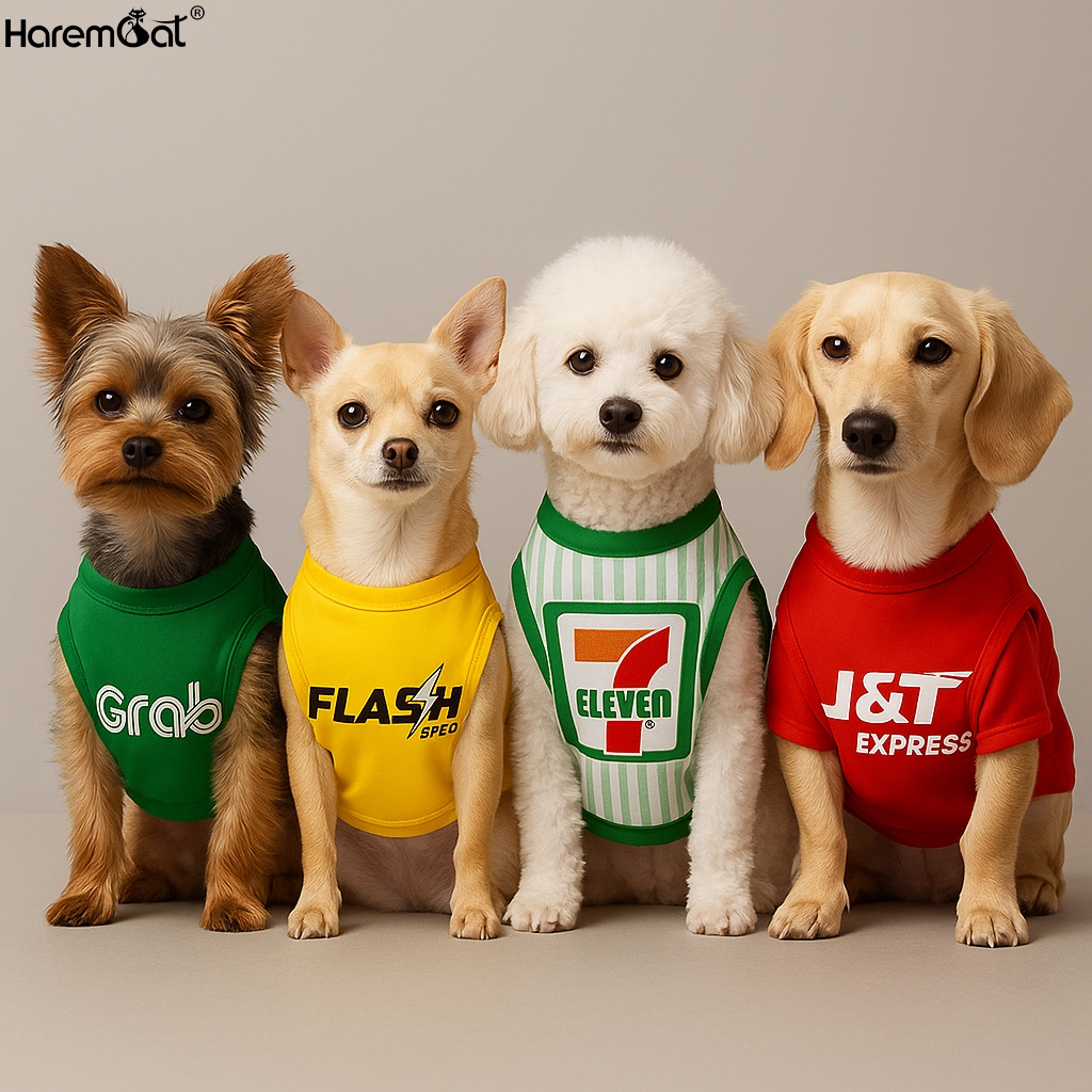 Harmcat เสื้อแมว เสื้อผ้าหมา เสื้อสุนัขแฟชั่น เสื้อน้องแมว เครื่องแต่งกายสุนัข แมว พิมพ์ลายขนส่ง ลายน่ารัก