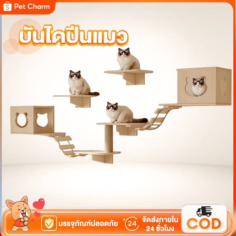 หลุมแมว กล่องแมวติดผนัง คอนโดแมวติดผนัง อะไหล่คอนโดแมว มินิมอล แข็งแรงทนทาน ส่วนผสมที่ลงตัว