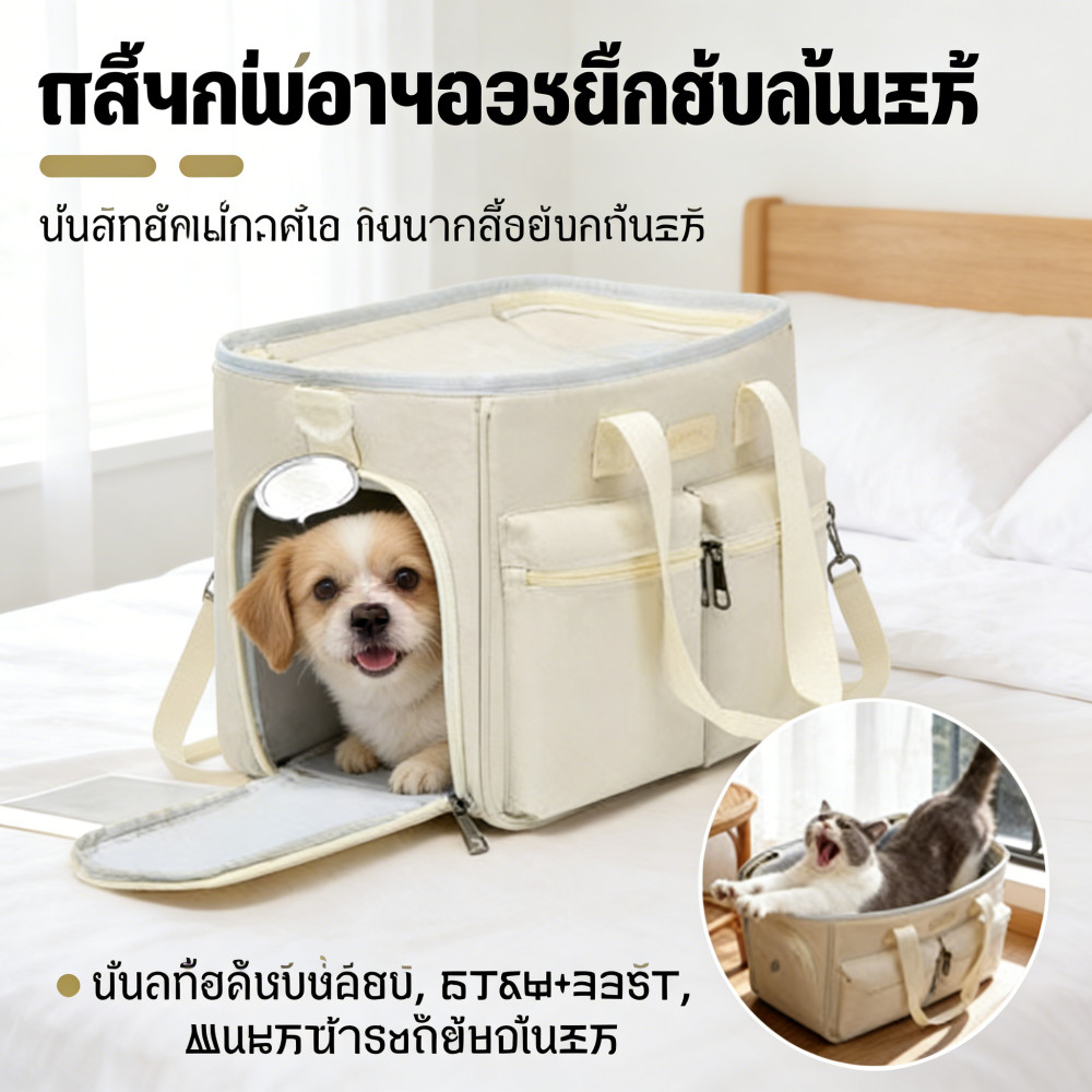 กระเป๋าเป้สะพายหลัง ทรงสี่เหลี่ยม ขนาดเล็ก ระบายอากาศได้ดี สีโปร่งใส สไตล์เกาหลี สําหรับสัตว์เลี้ยง สุนัข แมว
