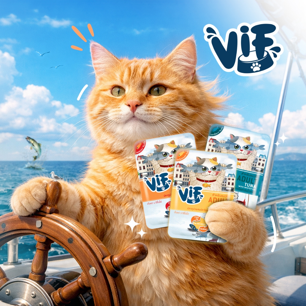 ยกโหล 12 ซอง) อาหารเปียกแมว VIF วิฟ ไม่ใส่เกลือ สําหรับแมวทุกสายพันธุ์