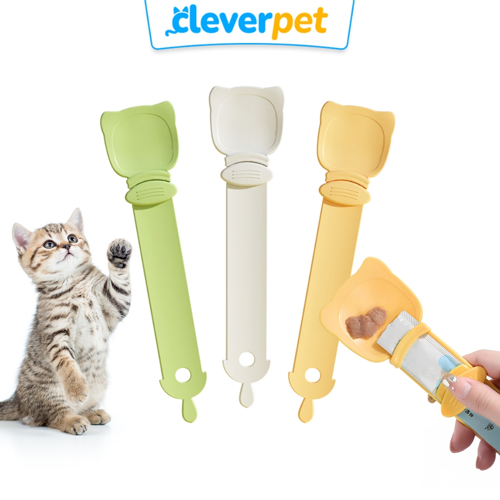 CleverPet ช้อนป้อนขนมแมวเลีย ช้อนป้อนอาหาร ขนมแมว ที่บีบแมวเลีย บีบง่าย Cat Spoon