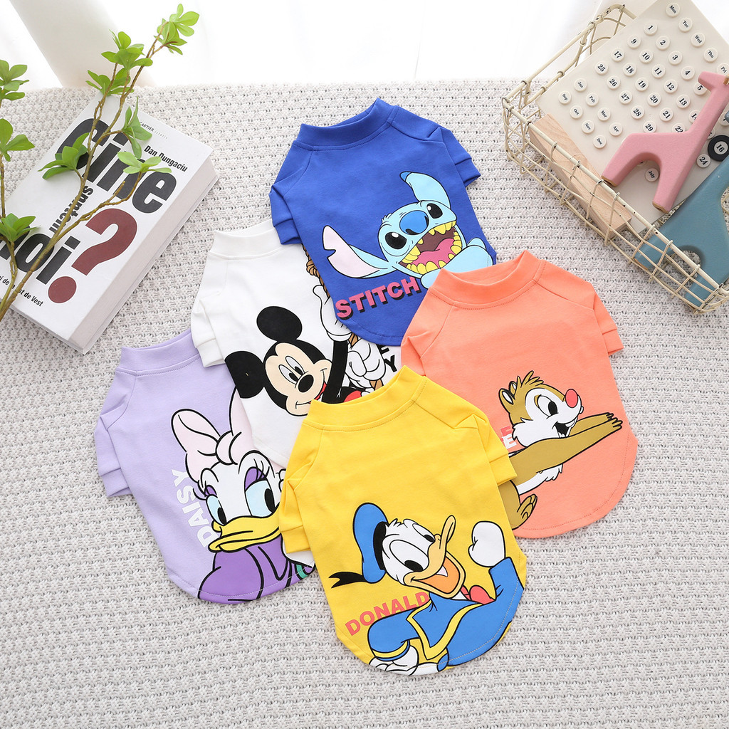 เสื้อแมว เสื้อสุนัข 2 ขา ผ้าบาง พิมพ์ลายการ์ตูน LLL