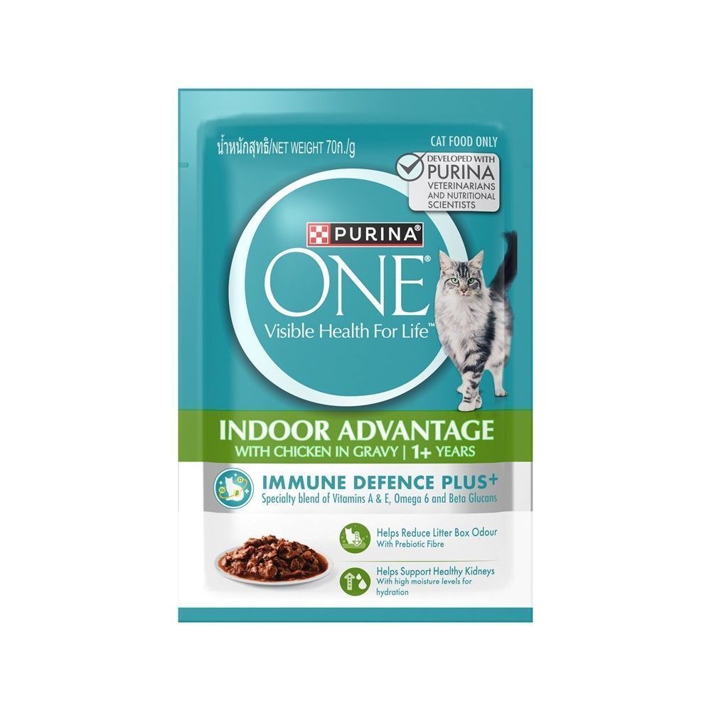 เพียวริน่าวัน ชนิดเปียก เลี้ยงในบ้าน 70ก PURINA ONE ADULT INDOOR CHICKEN POUCH 70G