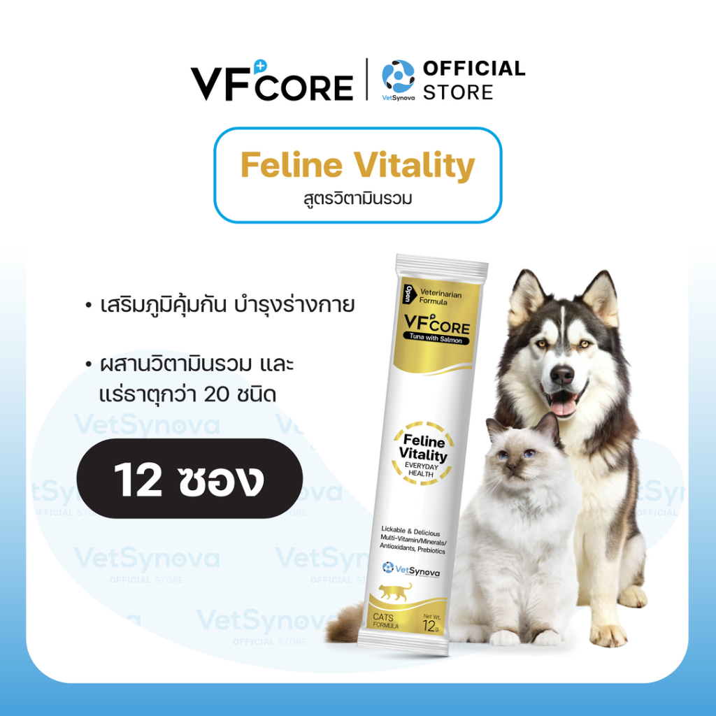 VFcore Feline Vitality วิตามินแมวเลีย สูตรบํารุงร่างกาย 12 ซอง