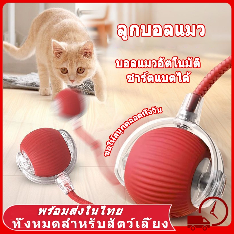 ลูกบอลแมว ของเล่นแมว ลูกบอลแมวอัติโนมัติ สมาร์ทไฟฟ้า หมุนได้ ของเล่นแมวโต้ตอบ 360 องศา เรืองแสง ลูกบอลสัตว์เลี้ยง แมว