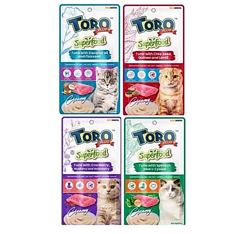 Toro plus Superfood ขนมแมวเลีย 14g x 5 ซอง*โปฟรดอ่านรายละเอียดก่อนสั่งซื้อ