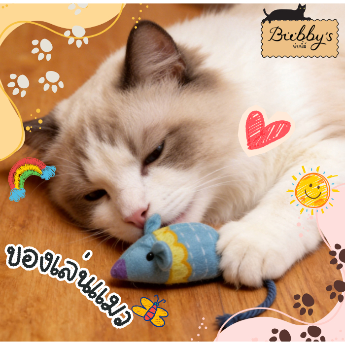 PP-2978 Bubby's ของเล่นแมวรูปหนูตัวจิ๋ว น่าเล่น พกง่าย ทนทาน ช่วยกระตุ้นสัญชาตญาณการล่า By pet project mall
