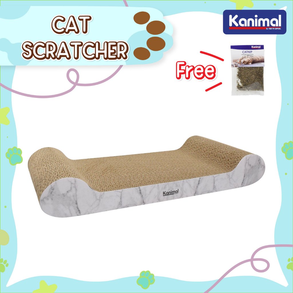 CS-1007] Kanimal Cat Toy ของเล่นแมว ที่ลับเล็บแมว รูปกระดาน สําหรับแมวทุกวัย ฟรี! Catnip Size M ขนาด 50x22x7.6 ซม