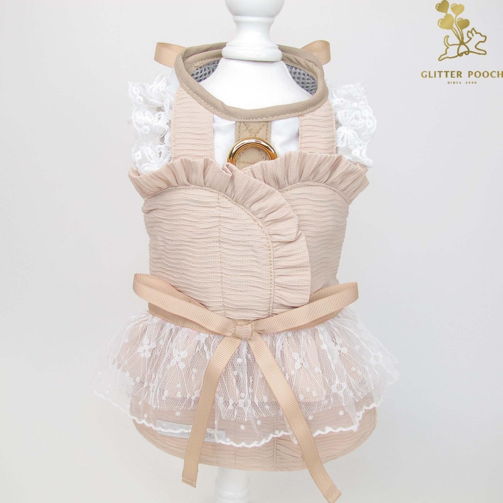 Harness ชุดรัดอก สายจูง เสื้อผ้า สุนัข, หมา, แมว, สัตว์เลี้ยง พร้อม สายจูง รุ่น Crème Brûlée