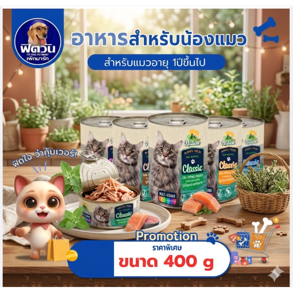 From Nature Classic ฟอร์มเนเจอร์ คลาสสิค อาหารชนิดเปียก (ปราศจากธัญพืช) แมว 1 ปีขึ้นไป 400g