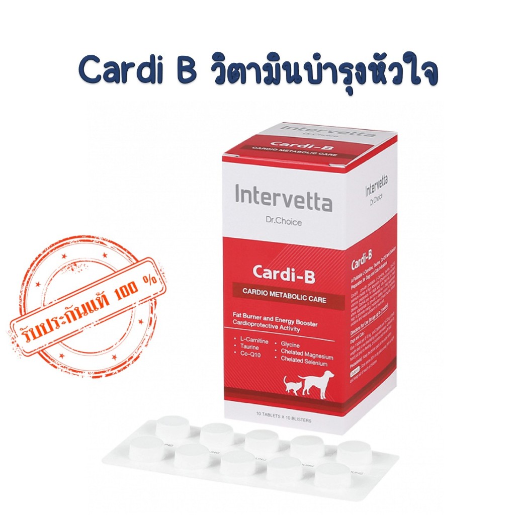 Intervetta Dr. Choice Cardi-B อาหารเสริม บํารุงหัวใจ สัตว์เลี้ยง สุนัข แมว