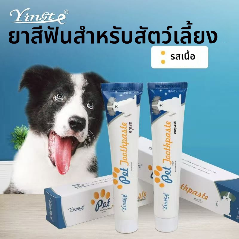 ยาสีฟันสุนัข ยาสีฟันแมว ยาสีฟันน้องหมา รสเนื้อ รสวานิลลา 75กรัม ควบคุมหินปูน ลดกลิ่นปาก สําหรับสุนัขทุกสายพันธุ์