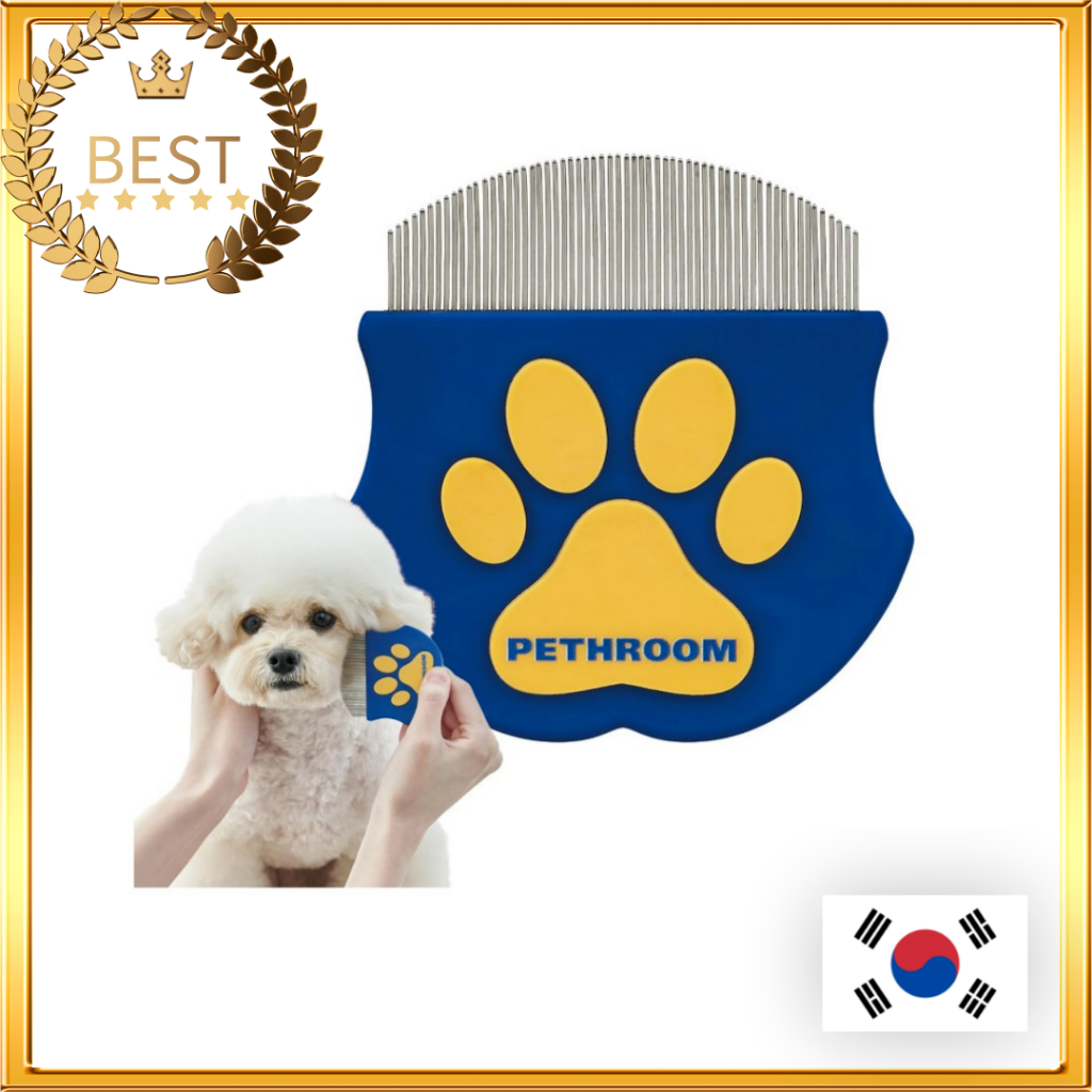 PETHROOM] Easy Facial Comb | Pet Eye Booger Remover Comb หวีหน้าง่าย สําหรับแมวและสุนัข | หวีโลหะฟันละเอียดหัวกลมสําหรับคราบน้ําตา | เครื่องมือทําความสะอาดและตัดแต่งขนสแตนเลส | ตาสุนัข หวีหน้าง่ายสําหรับสุนัขและแมว