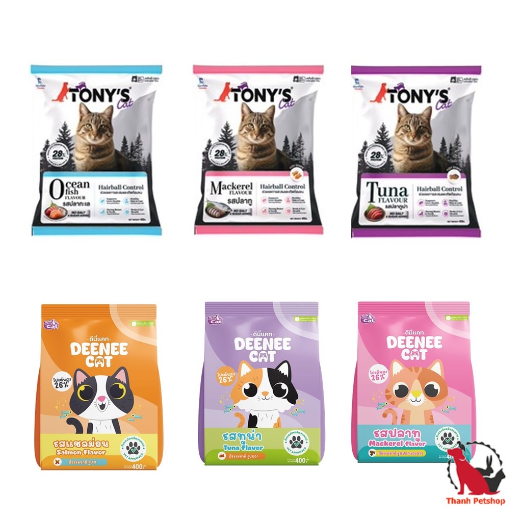 Deenee Cat / TONY'S Cat สูตรลดและเกิดก้อนขน ไม่มีเกลือ ดีต่อไตแมว 400 g