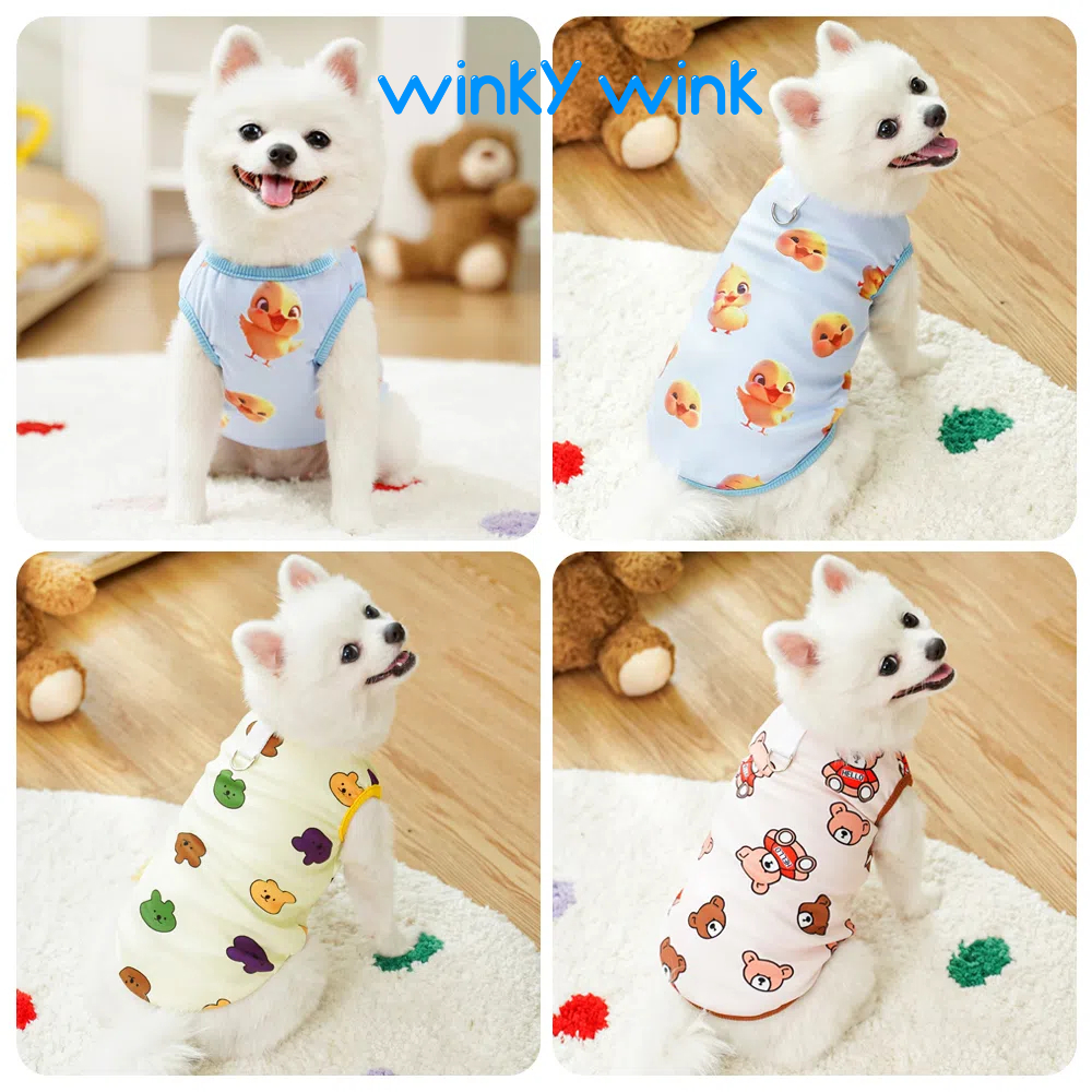 Winky Wink เสื้อผ้าสัตว์เลี้ยง ชุดสัตว์เลี้ยง ลายการ์ตูน แฟชั่นฤดูใบไม้ร่วง และฤดูหนาว สําหรับสัตว์เลี้ยง สุนัข แมว