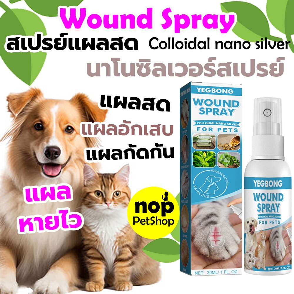 YEGBONG นาโนซิลเวอร์สเปรย์ สเปรย์ฉีดพ่นแผลสด สําหรับสุนัขและแมว ให้แผลแห้งไว