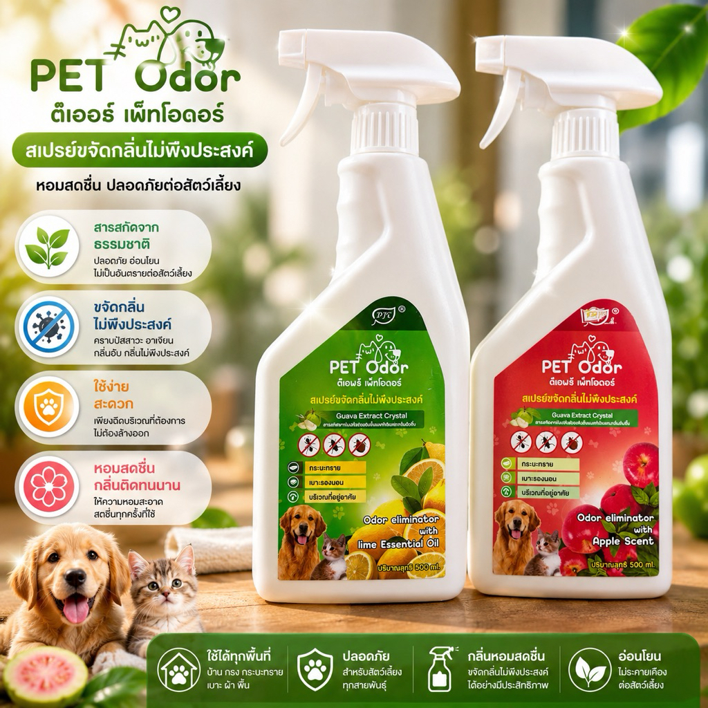 DFC pet odorสเปรย์กําจัดกลิ่นฉี่แมว สุนัข กําจัดกลิ่นกะบะทราย บริเวณบ้าน 500 มล