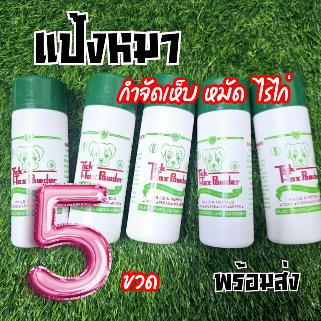 5 ขวด] แป้งหมา แป้งกําจัดเห็บหมัด แป้งกําจัดไรไก่ มด ทิคทอก แป้งทิคทอก แป้งโรยตัวสุนัข แป้งแมว กําจัดมด กําจัดเห็บ