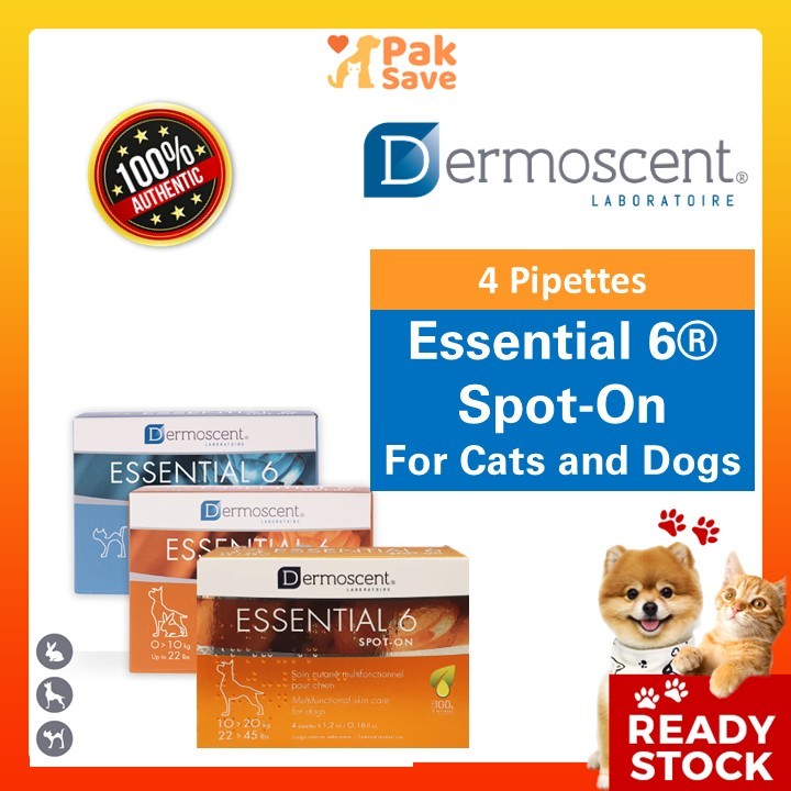 Dermoscent Laboratories Essential 6 Spot-on - การดูแลผิวมัลติฟังก์ชั่นสําหรับแมวและสุนัข