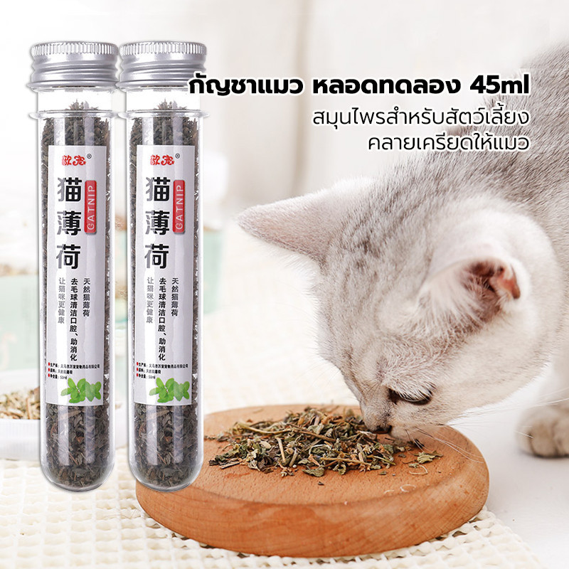 กัญชาแมว หลอดทดลอง 45ml แคทนิปแมว ของเล่นแมว สมุนไพรสําหรับสัตว์เลี้ยง ช่วยผ่อนคลายให้น้องแมว