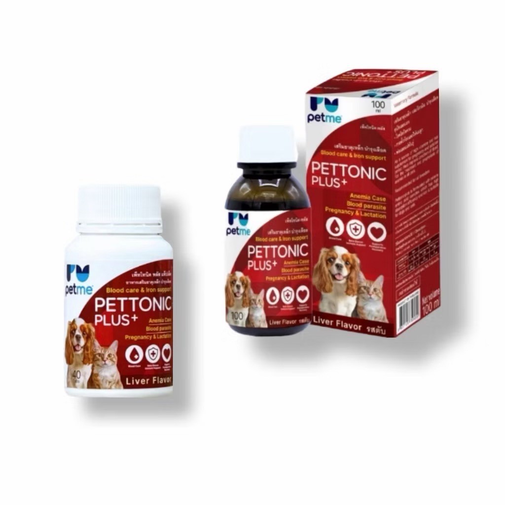 Pettonic Plus 100 ml (exp.11/2025) อาหารเสริมบํารุงเลือดสุนัขและแมว กลิ่นเนื้อ