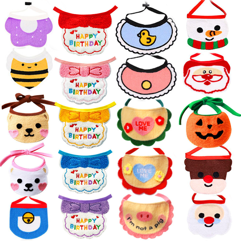 27PetsCute Handmade Cherry Dog Bibs สามเหลี่ยมสัตว์เลี้ยง Bowknot ผ้าพันคอดอกไม้แมวน้ําลายผ้าเช็ดตัวผ้าพันคอ Puppy Bows Grooming อุปกรณ์เสริม