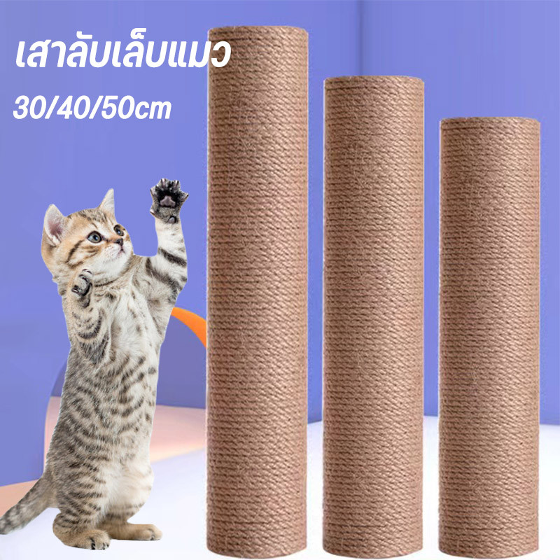 เสาลับเล็บแมว ที่ฝนเล็บแมว DIY ของเล่นแมว เชือกหนา 3 มม. ใช้น๊อต M8 30/40/50cm