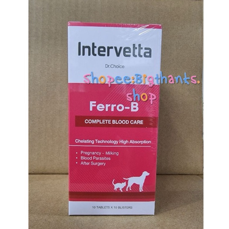 1 แผง 10 เม็ด ] Dr.Choice Ferro-B หมดอายุ 01/2027 อาหารเสริมเพื่อช่วยรักษาภาวะโลหิตจางสําหรับสุนัขและแมว