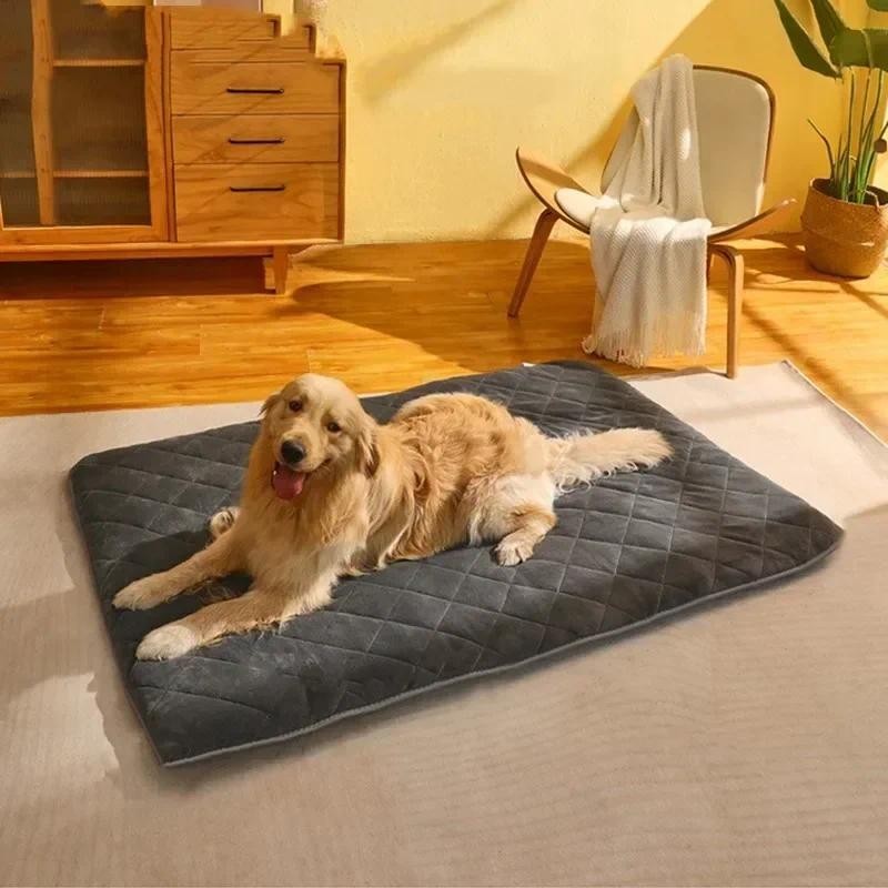 ขนาดใหญ่พิเศษสุนัข Sleeping Mat Calming เตียงสุนัขสําหรับฤดูใบไม้ผลิฤดูใบไม้ร่วงตุ๊กตาแมวเตียงลูกสุนัขที่นอน Warm Kennel Pad ฤดูหนาวสัตว์เลี้ยง Crate Mat