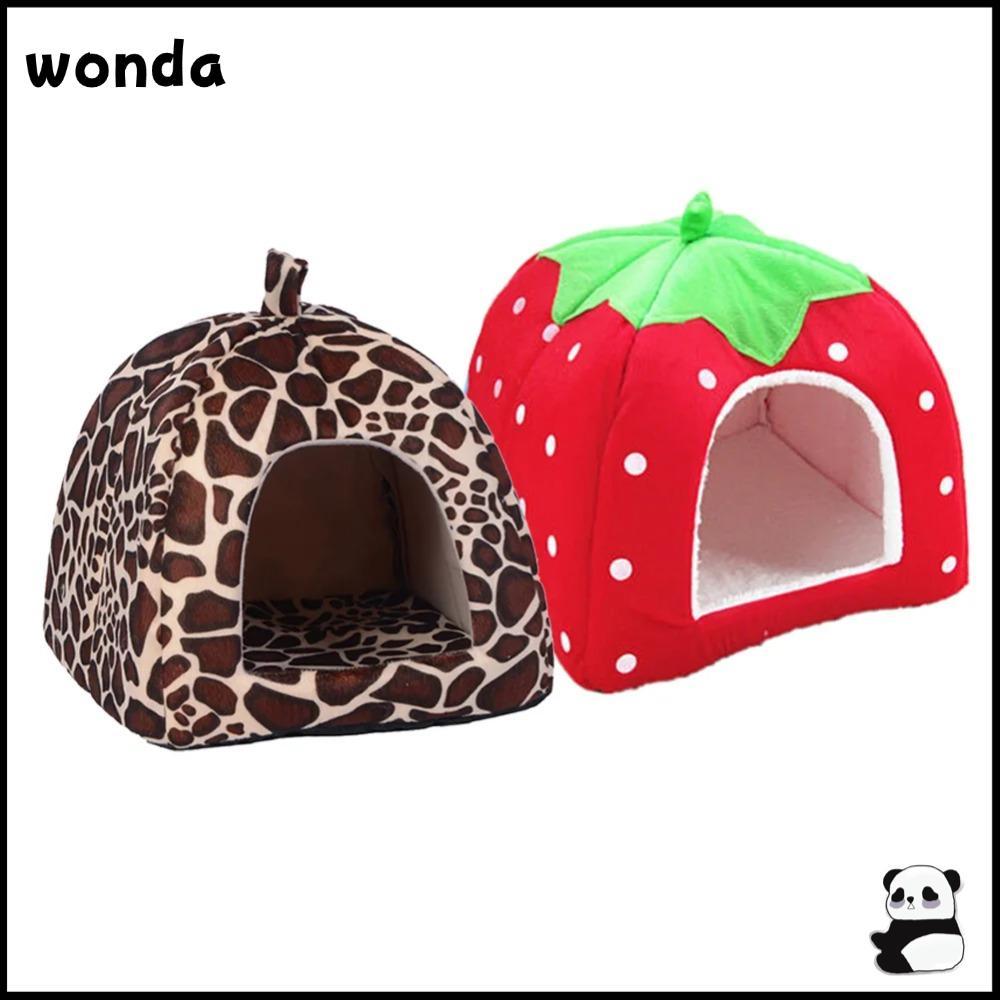 WONDA Winter Pet House, Kennel Strawberry Doggy Tent, แฟชั่นพร้อมเบาะ Cat House Cat