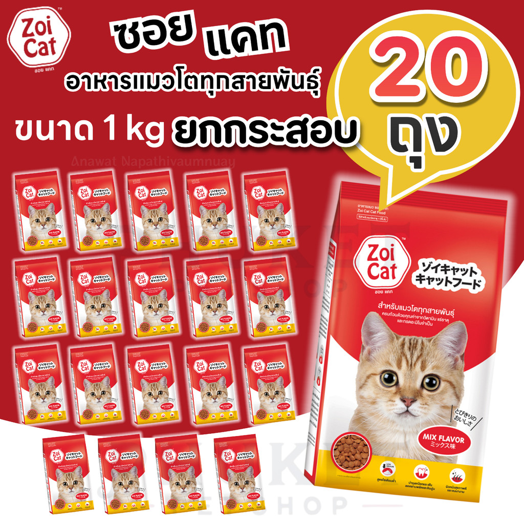 Zoi Cat อาหารแมว ยกกระสอบ 1กก. (20 ถุง)