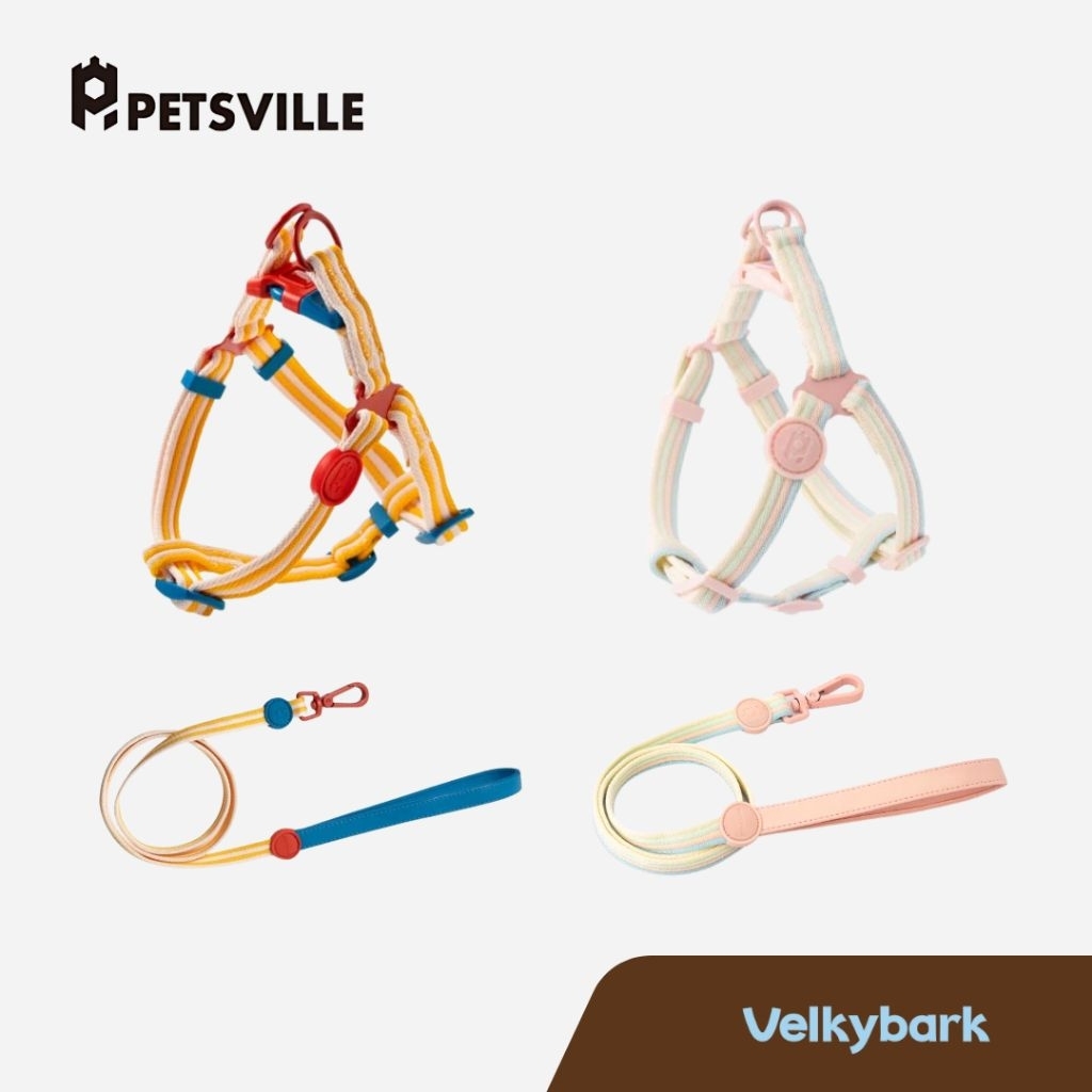 PETSVILLE Harness with Leash SET สายรัดอก พร้อมสายจูงสัตว์เลี้ยง สุนัข แมว
