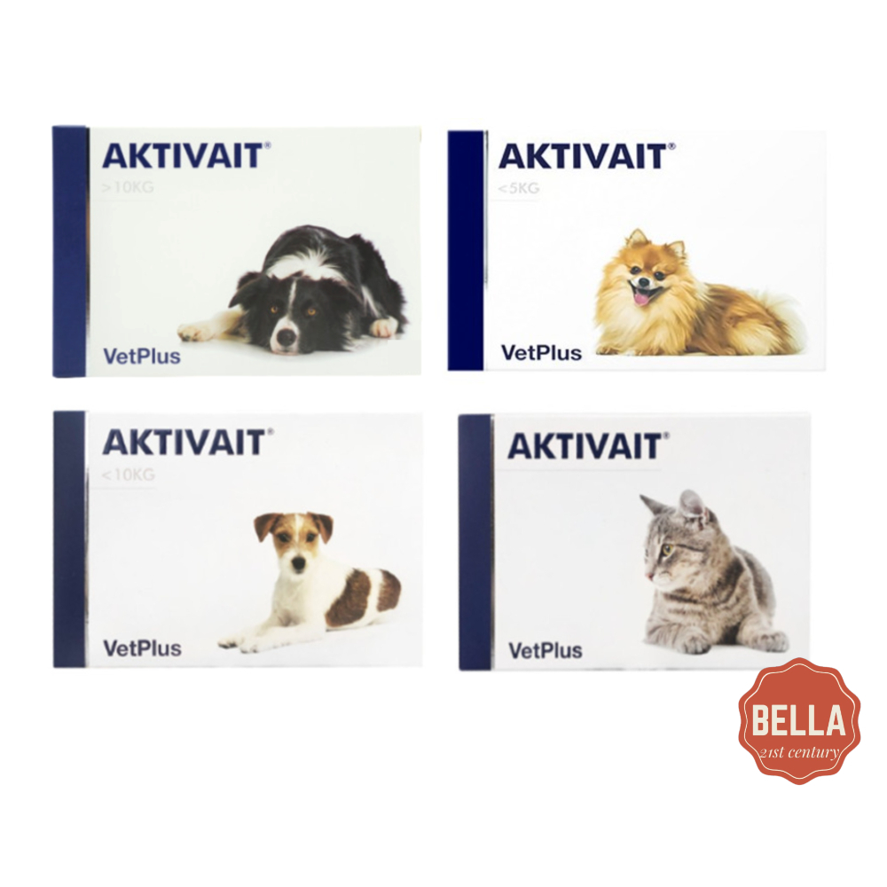 VetPlus] AKTIVAIT Small / Medium /Large /Xtra Small /Dogs Cats 60 แคปซูล /ฟังก์ชั่นสมอง