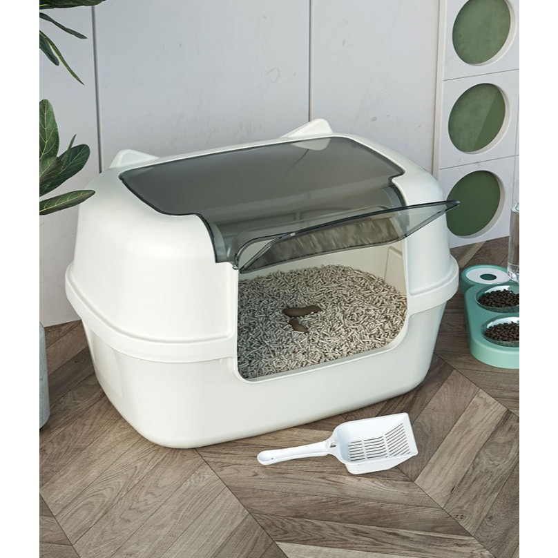 PEKO PET&CAT [AT064] ห้องน้ําแมว กระบะทรายแมว แถมพลั่วตักทราย ห้องน้ําสัตว์เลี้ยง ขนาดใหญ่