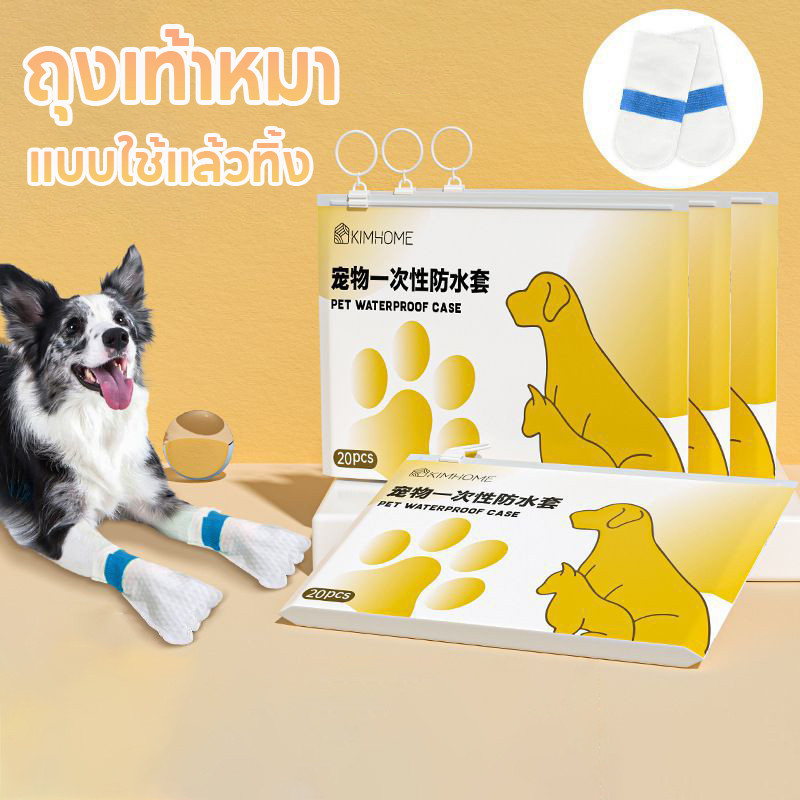 ถุงเท้าลูกสุนัข สุนัขสัตว์เลี้ยง รองเท้าที่ใช้แล้วทิ้ง รองเท้า ถุงเท้า กันน้ํา S-L สําหรับสุนัขเดินเล่น