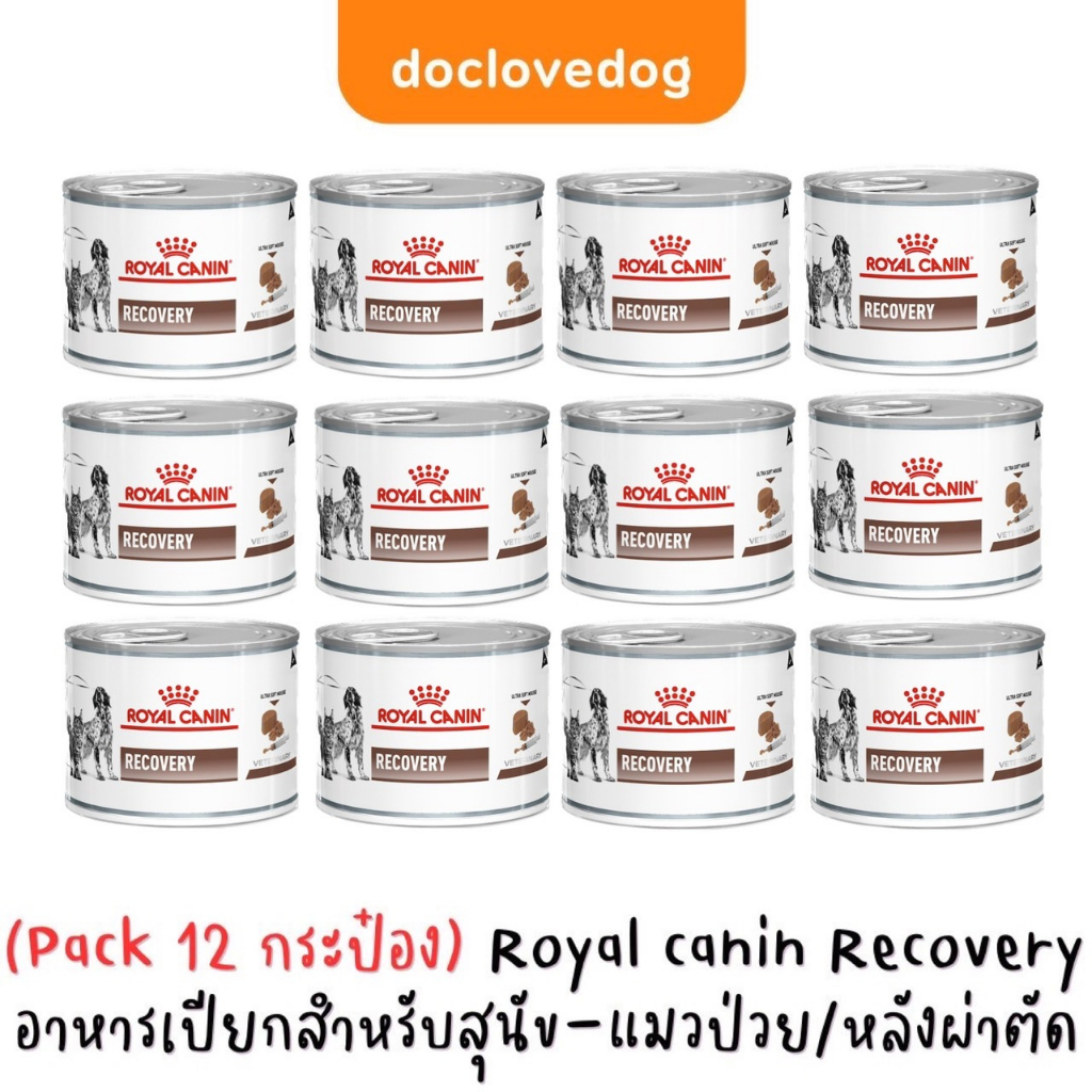Royal Canin Recovery can 195g อาหารกระป๋องสําหรับสุนัขและแมวป่วย พักฟื้นหลังผ่าตัด