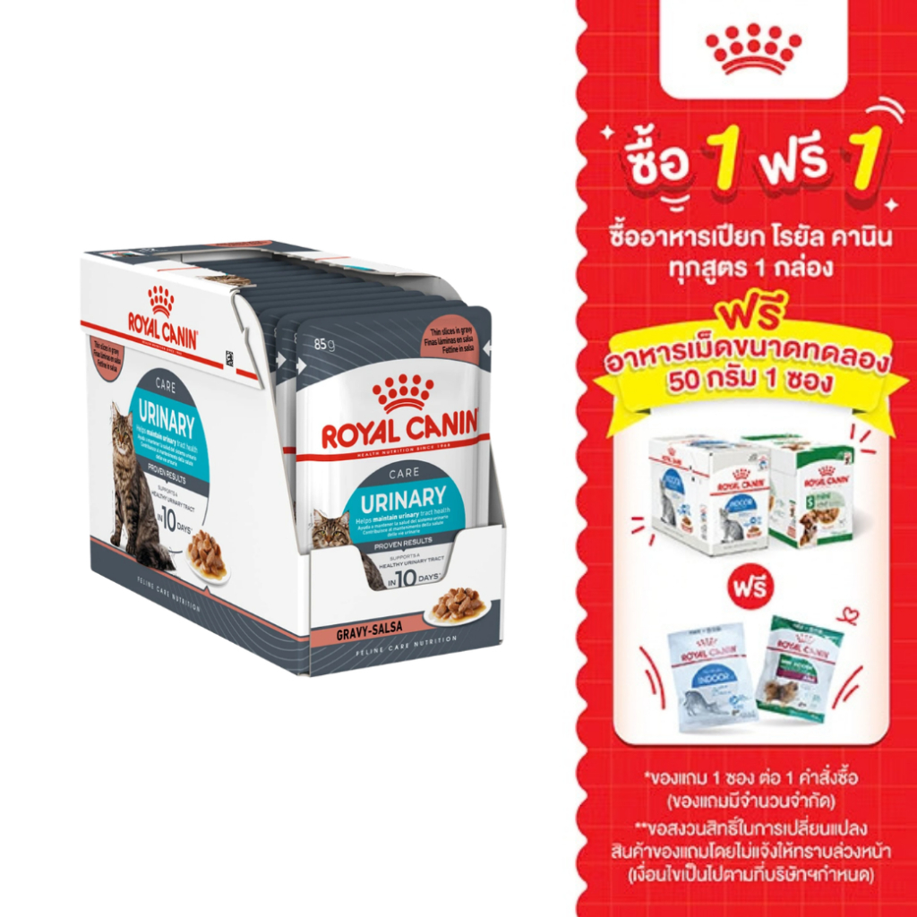 EXP1/2028] ROYAL CANIN URINARY CARE GRAVY อาหารเปียก (กล่อง) แมวโตดูแลระบบทางเดินปัสสาวะ